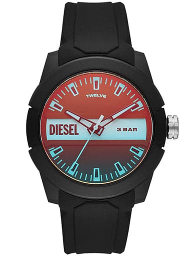 Diesel Double Down 44 Three-Hand Black Silicone Watch - DZ1437 - Watch  Station