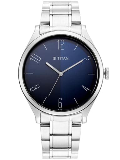 Titan Quartz Analog with Date Blue Dial Stainless Steel Strap Watch for Men