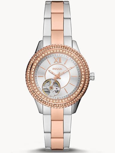 Fossil Stella Automatic Rose Gold-Tone Stainless Steel Watch Me3211