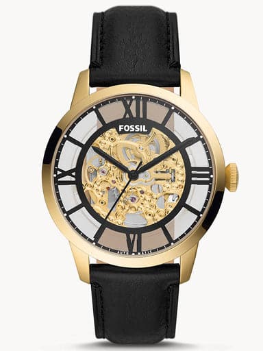 Fossil 44Mm Townsman Stainless Black Watch Steel Automatic Me3197