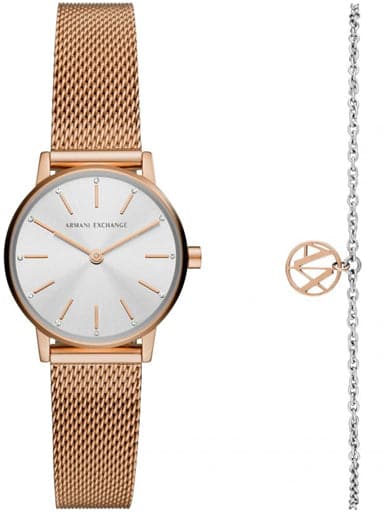 Armani Exchange Two-Hand Rose Gold-Tone Stainless Steel Watch and Bracelet  Gift Set AX7121 - Kamal