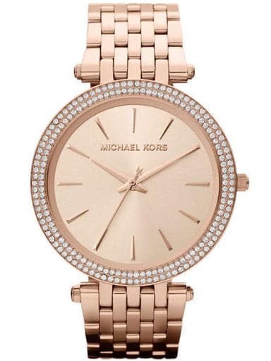 MICHAEL KORS Harlowe Pavé Rose Gold-Tone Watch Style# MK4710