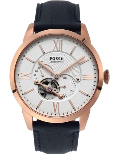 Fossil Townsman Automatic Black Me3210 Leather Watch Eco