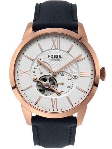 Leather Eco Watch Black Fossil Automatic Me3210 Townsman