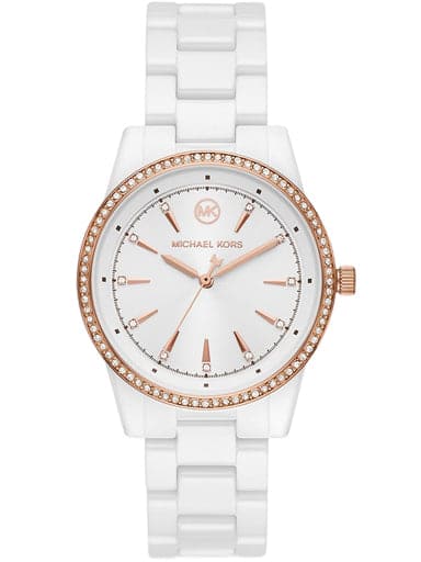 Michael Kors Ritz Analog White Dial Ceramic Women Watch - Kamal Watch  Company