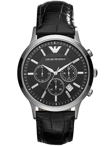 Stainless Steel Armani Black Emporio Chronograph Watch Ar11470