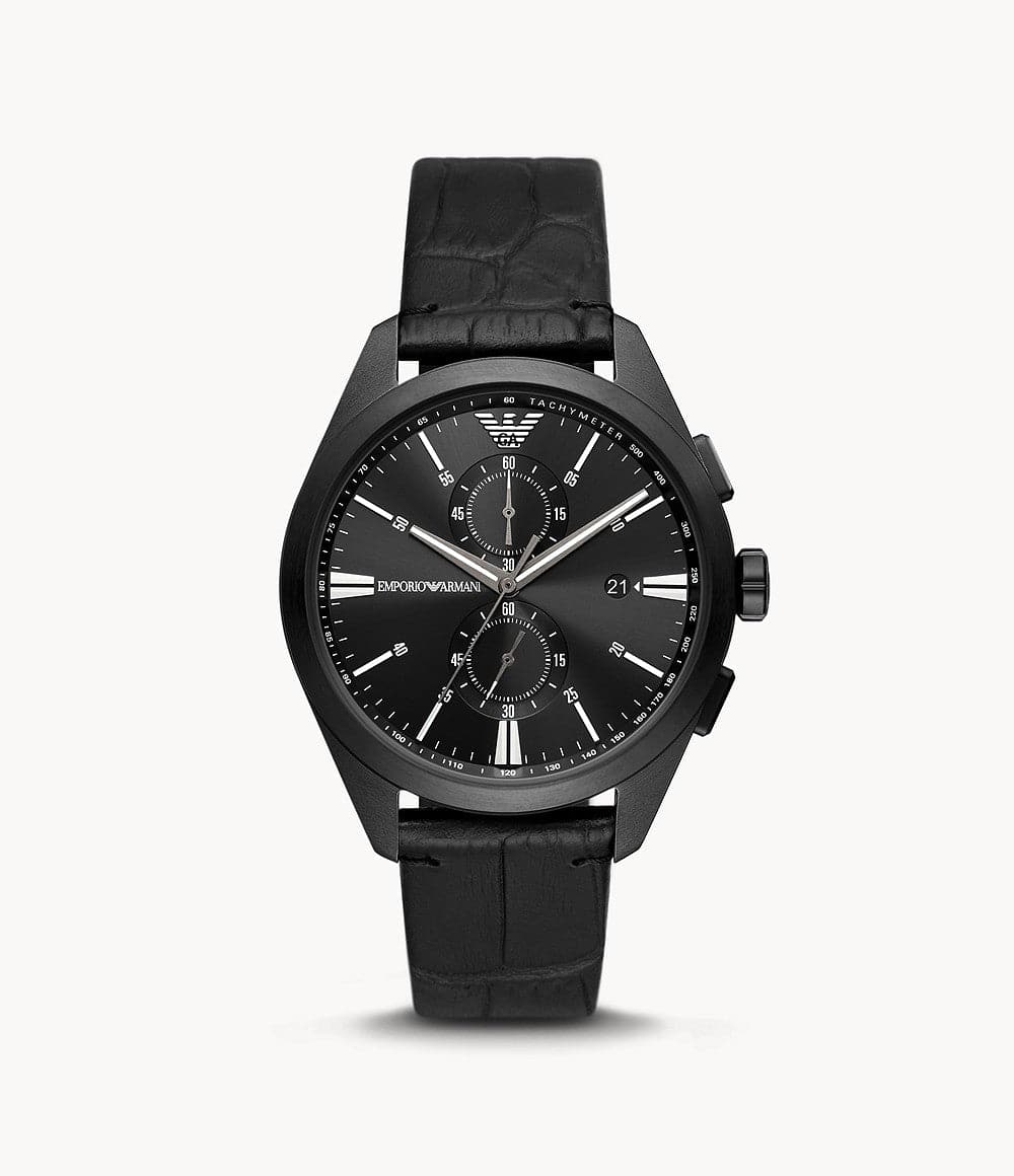 Emporio Armani Chronograph Black Stainless Steel Watch AR11472