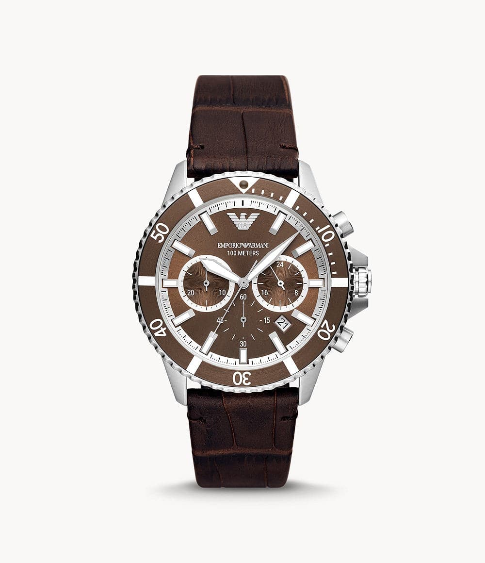 Emporio Armani Watch AR11482 Brown Chronograph Leather