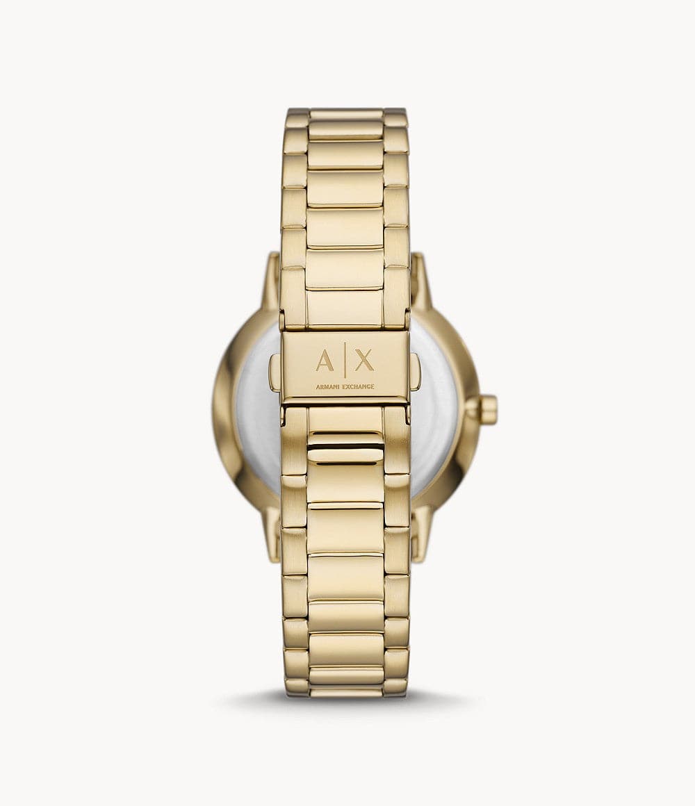 Armani Exchange Three-Hand Gold-Tone Stainless Steel Watch and Bracele