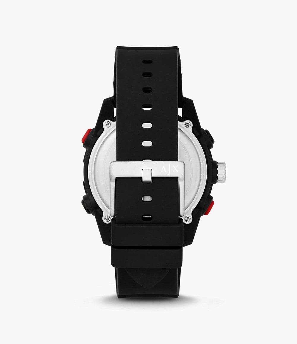 Armani Exchange Analog-Digital Black Silicone Watch AX2962