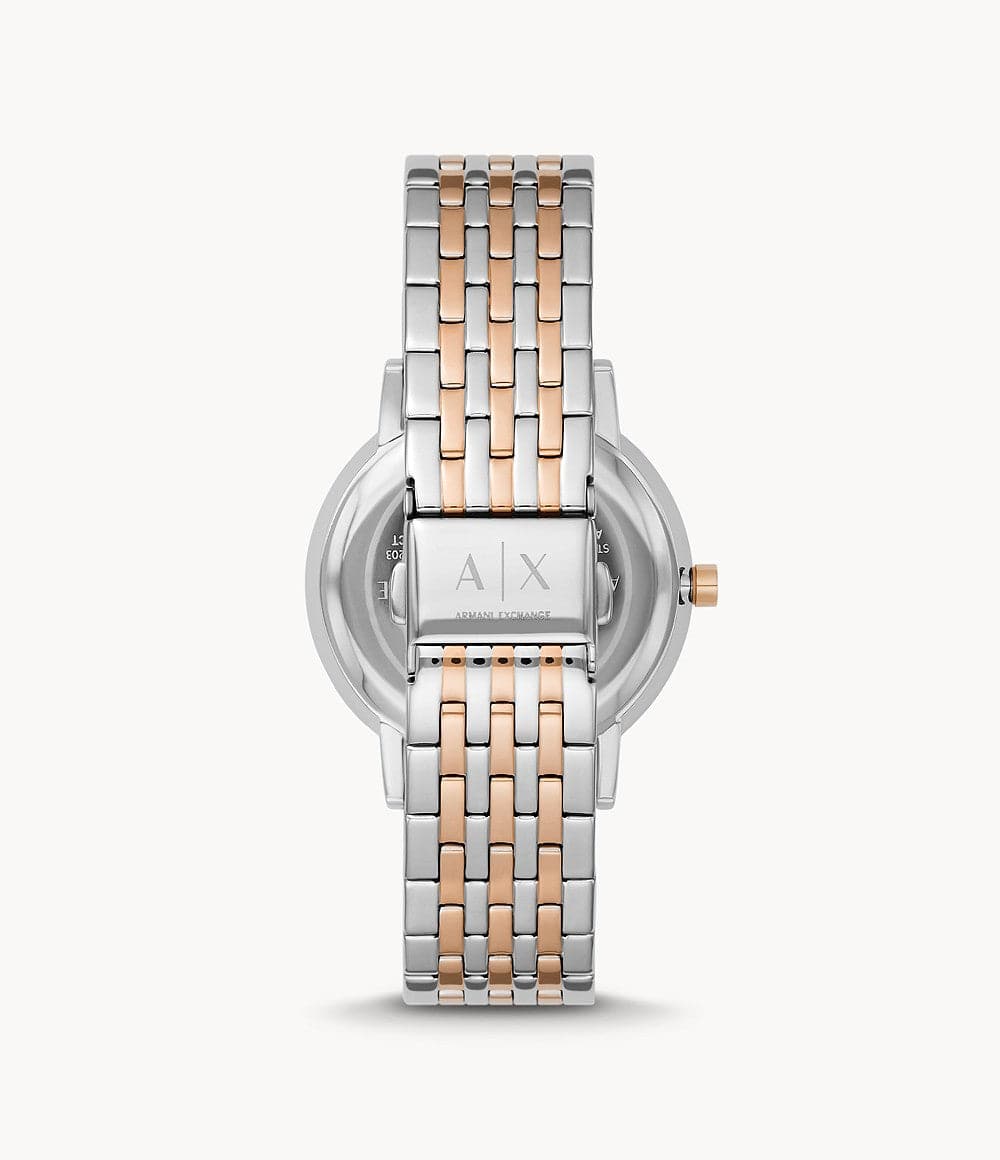 Armani Exchange Three Hand Matte Gray Leather Watch AX5329