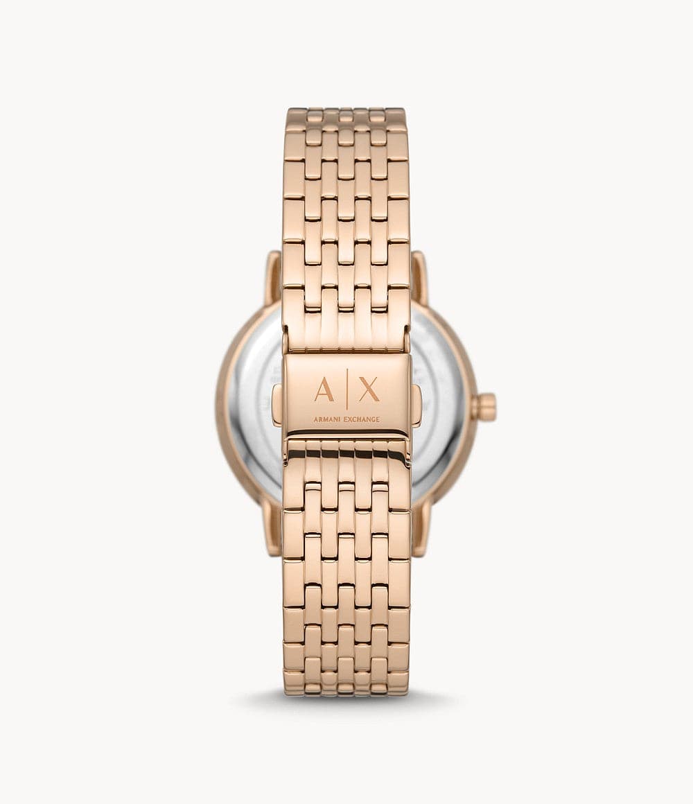 Armani Exchange Automatic Quartz Gold-Tone S Stainless Three-Hand Date