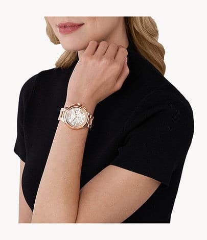 Michael Kors Mini-Camille Automatic Rose Gold-Tone Stainless Steel Wat