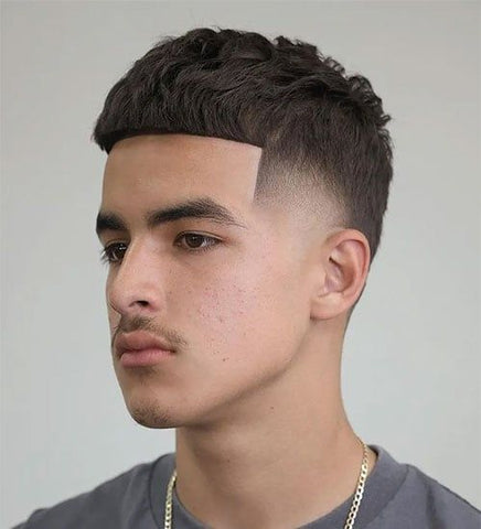 Straight Hair with Mid Taper Fade Edgar Haircut