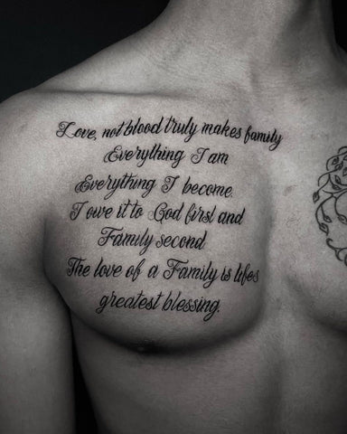 Chest Tattoo Phrases