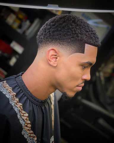 Curly Crop with Mid Taper Fade for black man