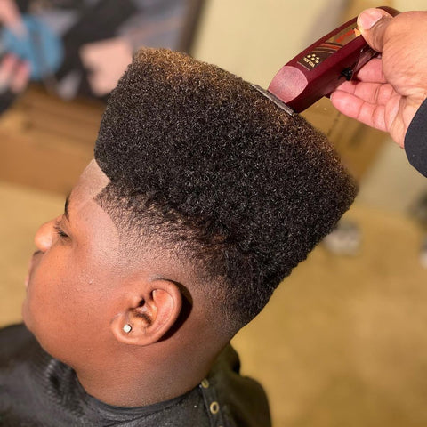 High Top Fade with Mid Taper for black men