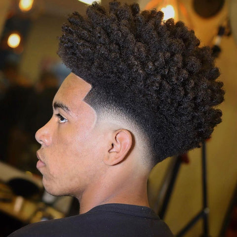 Low Afro with Mid Taper Fade