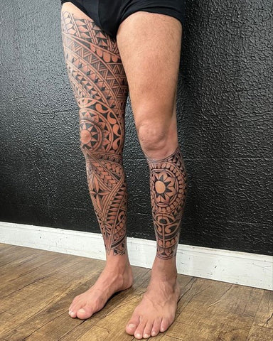 Mens Leg Sleeve Tattoo