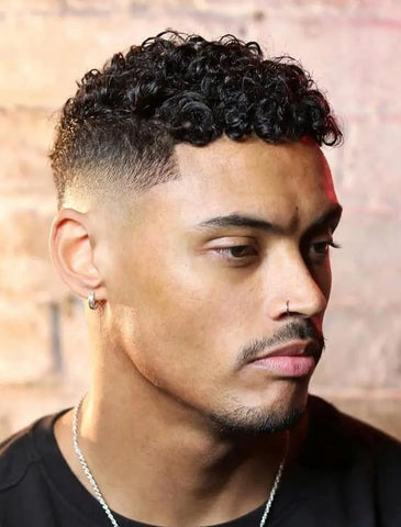 Mid Drop Taper Fade Curly Hair