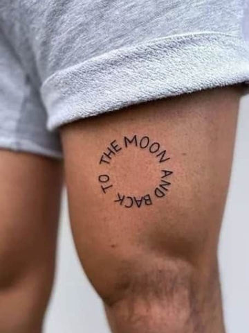 Quote Simple Leg Tattoos for Men