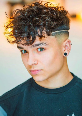 Curly Undercut with Design Hairstyle For Men