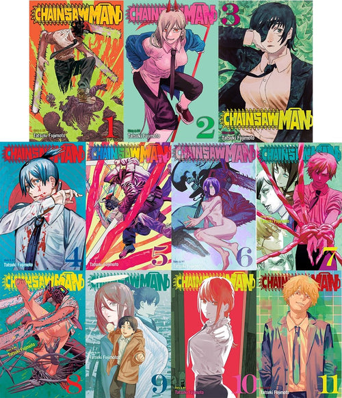 Chainsaw Man Collection 13 book set volumes 1-11 and Tatsuki Fujimoto  Before Chainsaw Man: 17-21 and 22-26 by Tatsuki Fujimoto and Kokuyo limited