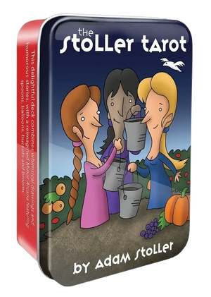 The Stoller Tarot in a Tin Cartoon Pocket Sized Deck 78 Cards 64 Page Booklet - Sacred Rose Herb & Root Magickal 