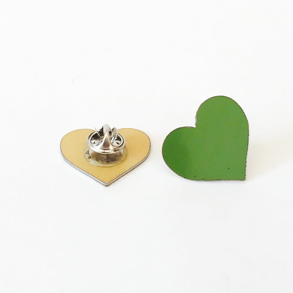 Green stone stick pin, gold lapel brooch, 12K GF hat pins for