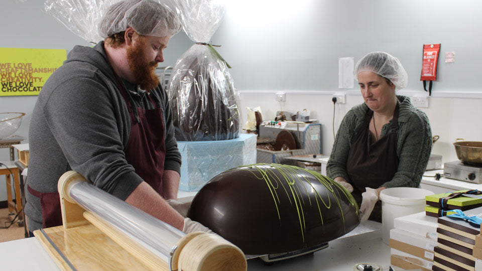 Weighing the Giant Easter Eggs