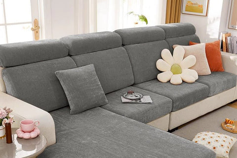 grey chenille couch covers