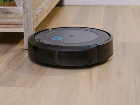 closeup of robot vacuum