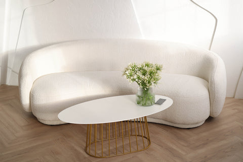 curved white couch