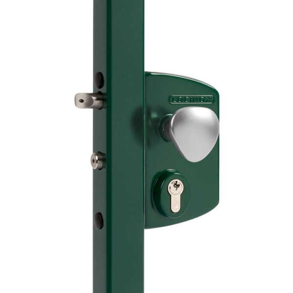 Електрическа брава за радиално отваряеми врати - цвят зелен