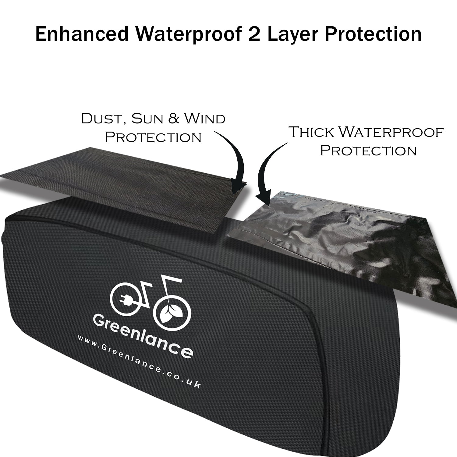 Waterproof E-Bike Battery cover to protect from all weather conditions and keep the ebike battery with weatherproof quality