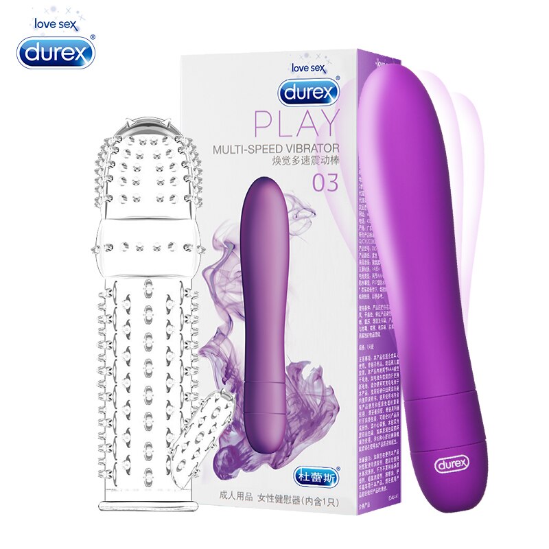 Durex Multi Vibrator Reusable Penis Sleeve Sex Toys For Women G-spot Vibes Multi Speeds Vibrating Body Massager Sex Products