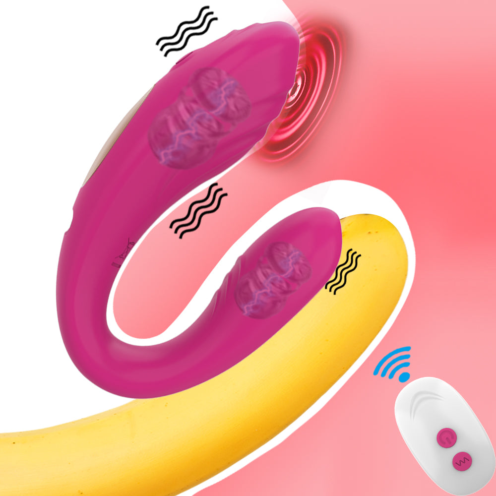Erotic Wireless Remote Control Clitoris Vibrator U Shape Dildo G Spot Clitoris Sucker Vibrator Sex Toy for Women Adult Couples