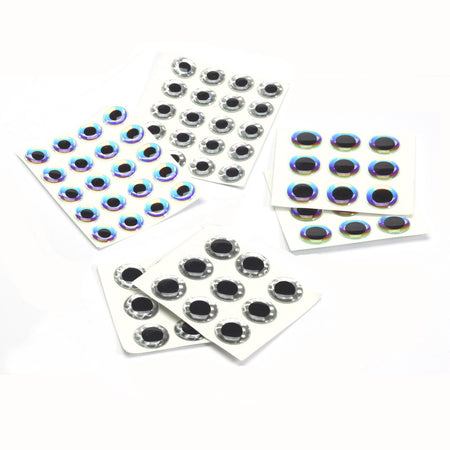 15mm 3D Silver / 300 Soft Molded 3D Holographic Fish Eyes, Fly Tying, Jig,  Lure Making, Craft