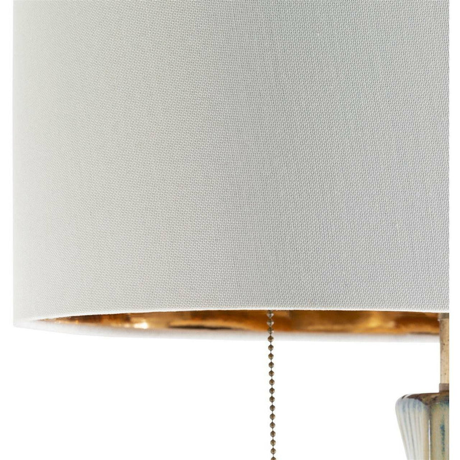 Rustic FTA Ceramic Oval Glazed Brown Table Lamp Pale Brite