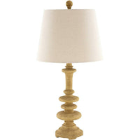 Traditional DRL Linen Barrel Natural Table Lamp Pale Brite