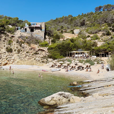 Cala den Serra beach Ibiza with white sand