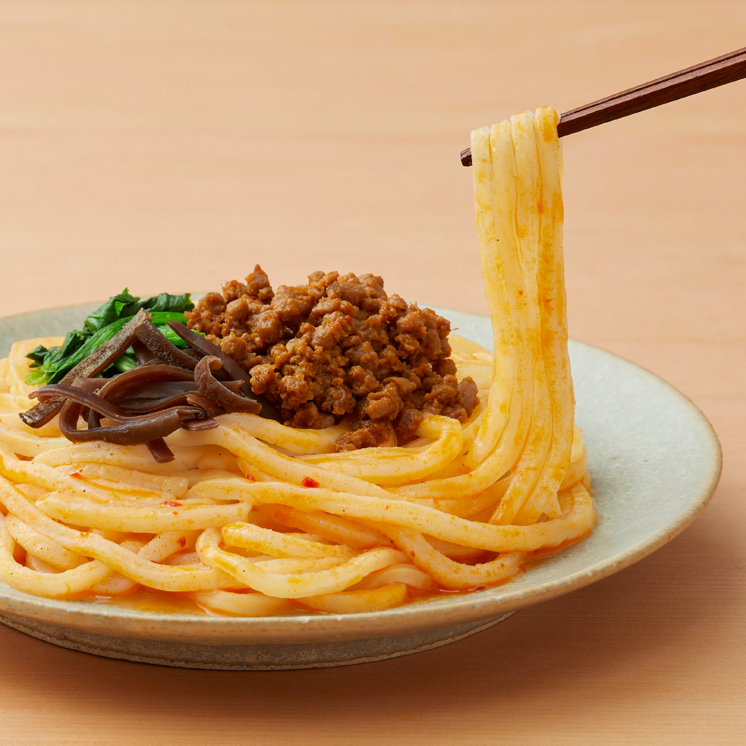 米粉麵で作った汁なし担々麺