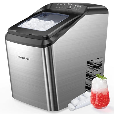 Ice Makers Countertop, 33Lbs/24 Hours, Portable Ice Maker Machine  Countertop, 9 Cubes Ready in 7-10 Mins, 2 Size Ice Cubes, Self-Cleaning Ice  Machine with Ice Scoop, Basket and Measuring Cup (Black) 