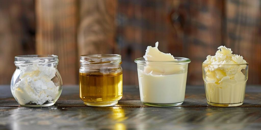 beef tallow in different cups in different shapes