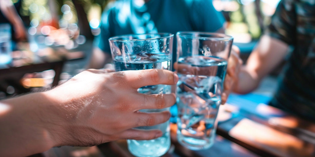 couple drinking water as clear liquid diet