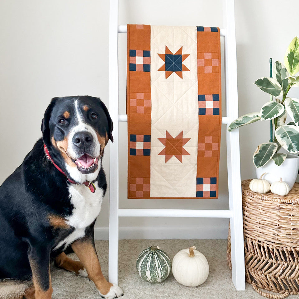 Claudia Pockets Full of Blessings Table Runner with Dog