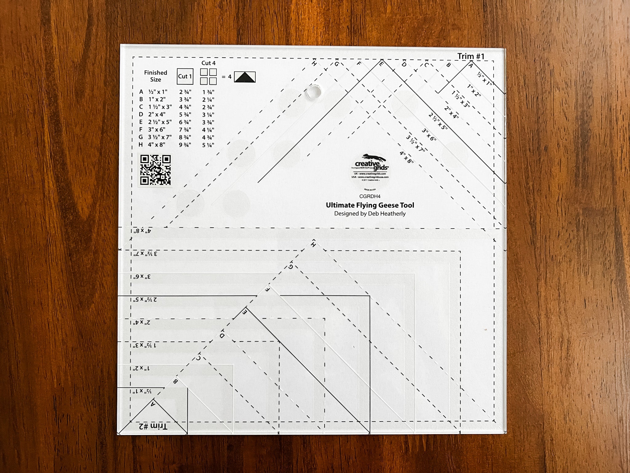 creative grids ultimate flying geese tool, quilting ruler
