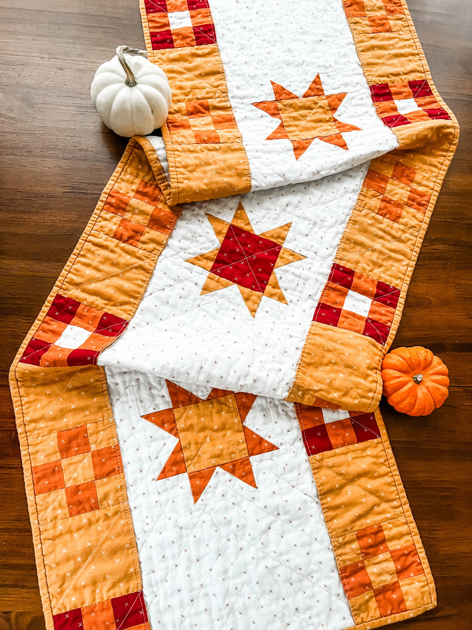 pockets full of blessings table runner with pumpkins
