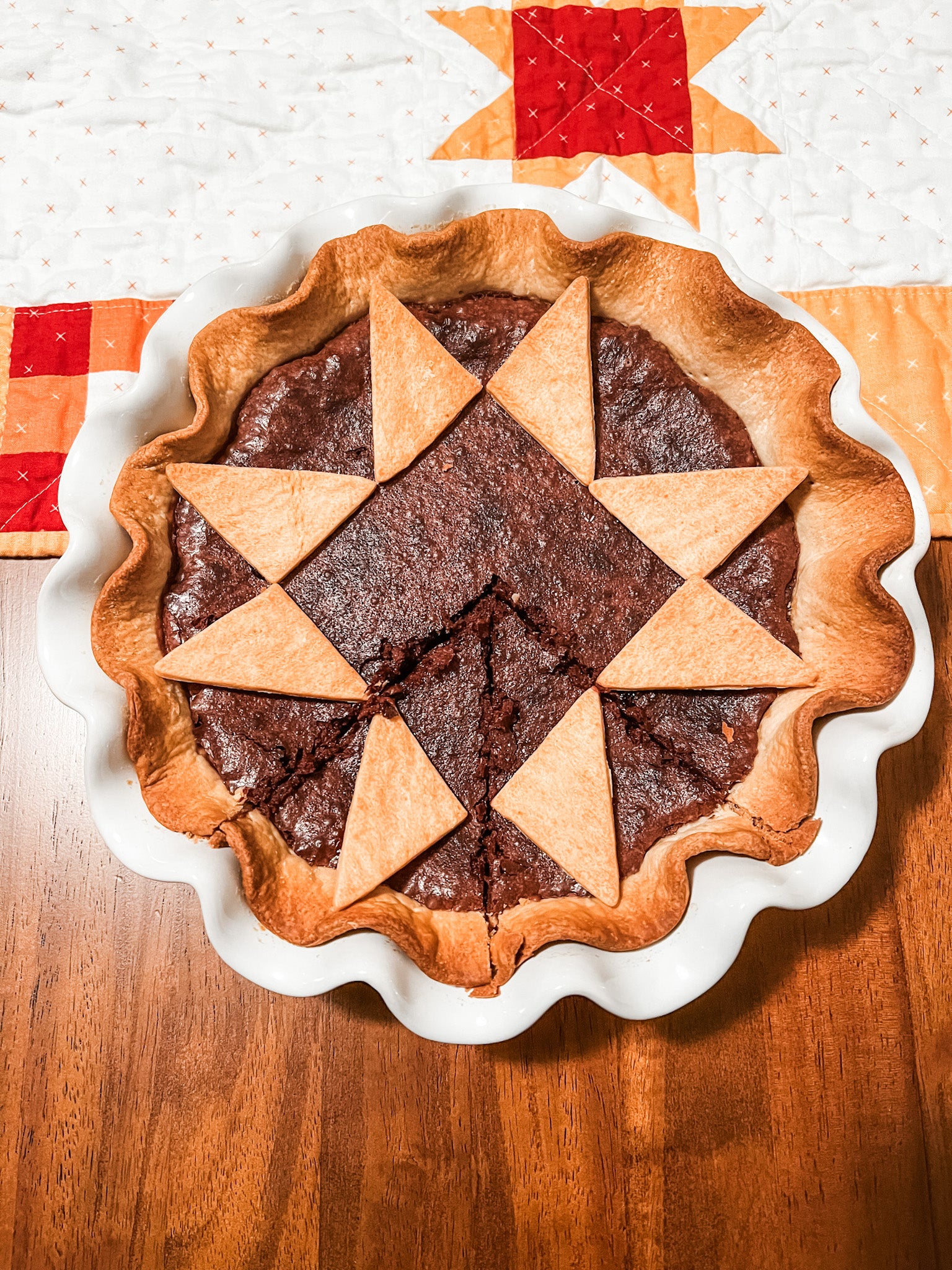 quilted pie cut evenly