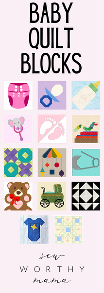 October 23 #QuiltBlockMania free blocks. Theme: Baby